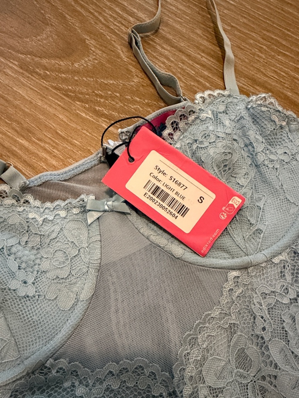 Edikted Cosmic Lacey Cupped Mini Dress in Light Blue NWT Size S - Picture 7 of 10